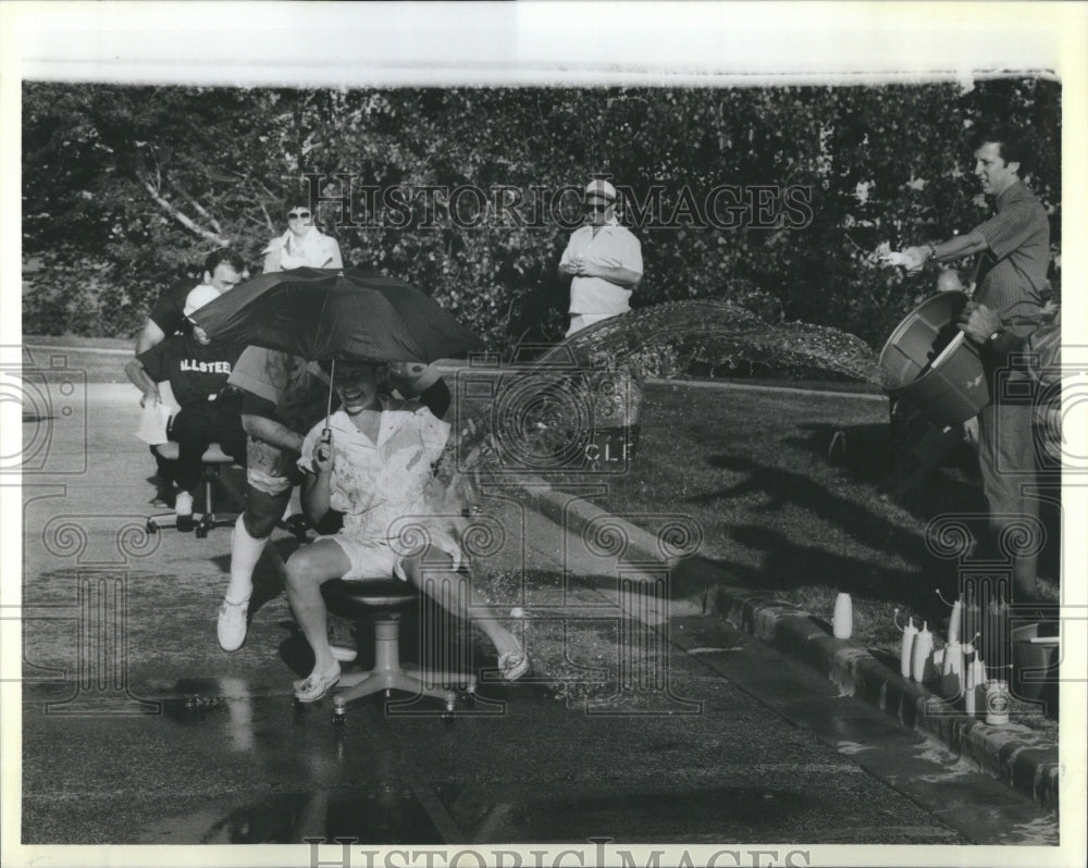 1986 Office Chair Race Competitions - Historic Images