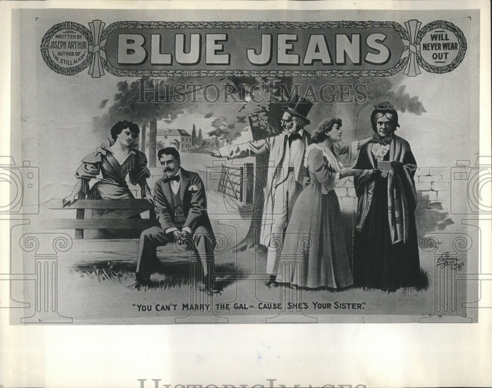 1967 Poster Advertising "Blue Jeans" - Historic Images