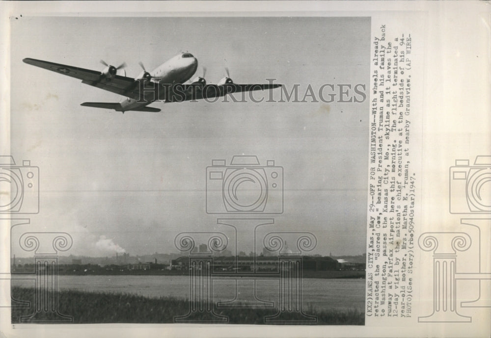 1947 Press Photo Truman&#39;s &quot;Sacred Cow&quot; Airplane - RRR21831 - Historic Images