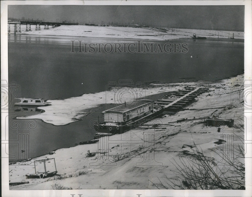 1956 Mississippi River Memphis Harbor Low - Historic Images