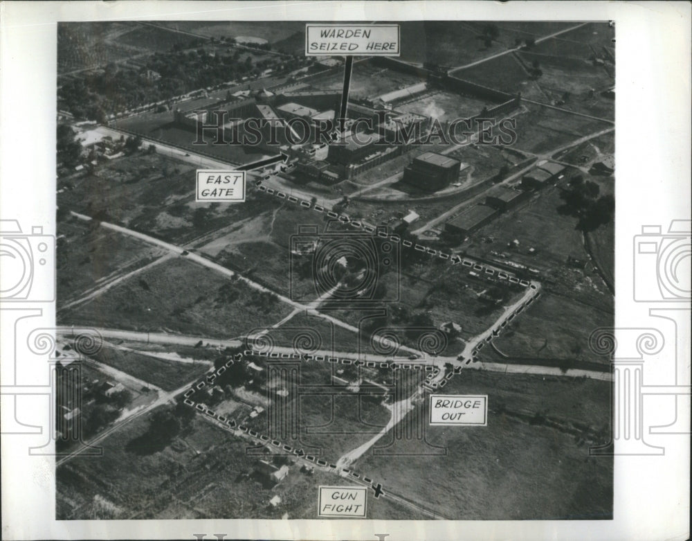 1941 Route of Attempted Prison Break - Historic Images