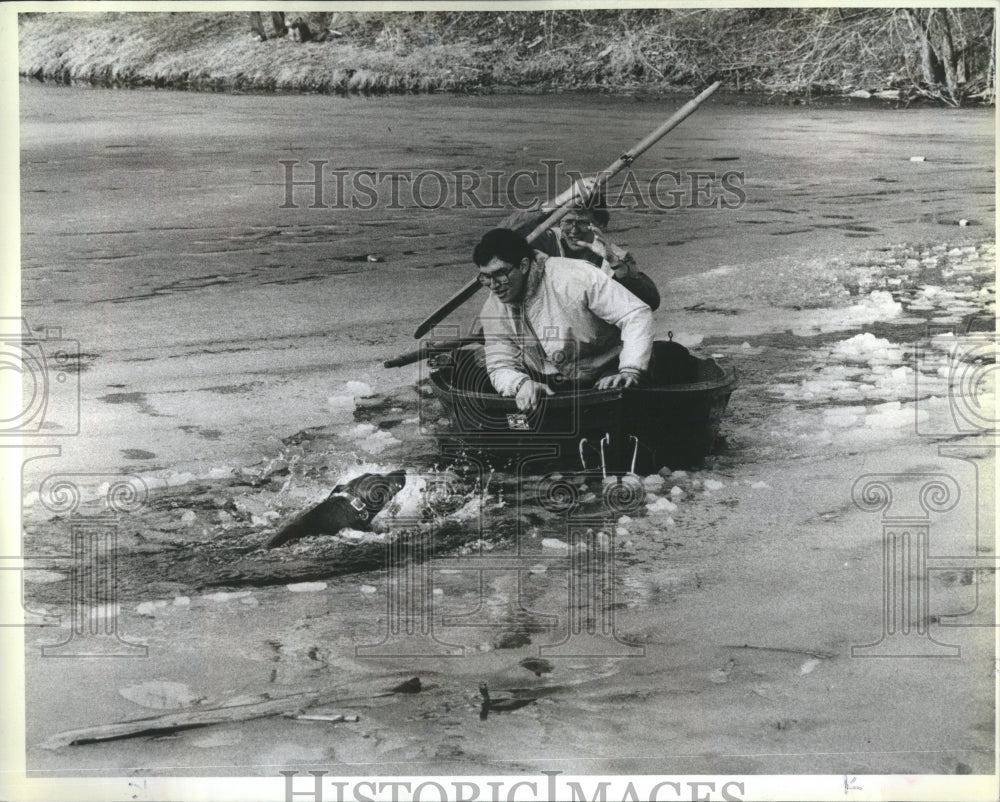 1983 Dog Rescue From Icy Lake - Historic Images