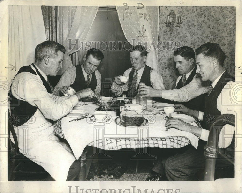 1937 Boy at Home Eating Heartily - Historic Images