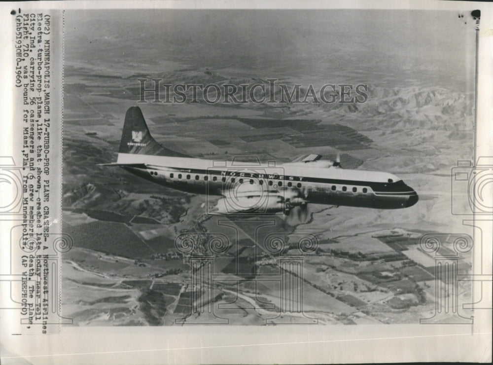 1960 NW Airlines Electra Crashes Indiana - Historic Images