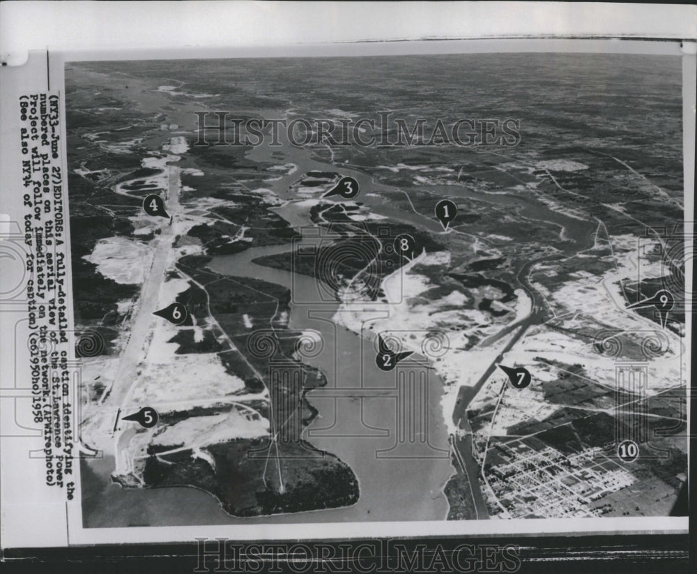 1958 Aerial Stt. Lawrence Power Project - Historic Images