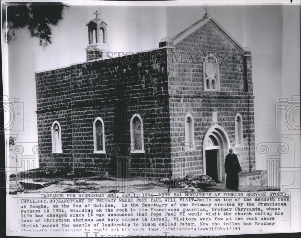 1963 Press Photo Sanctuary of Primacy Tabgha - Historic Images