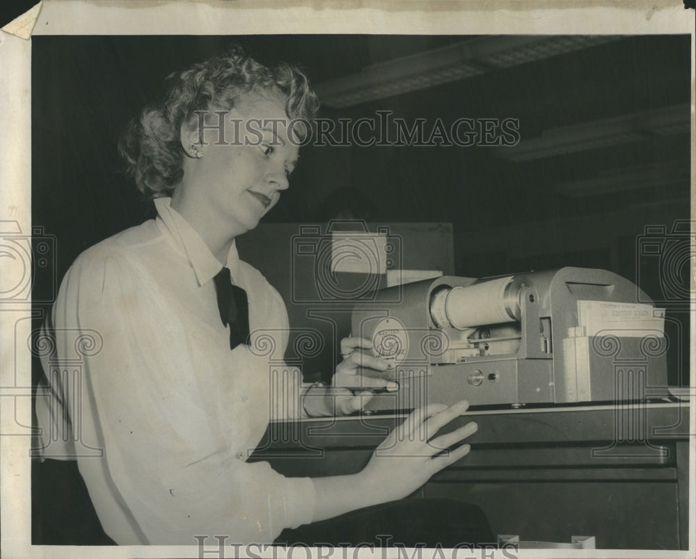 1951 Sending Telegram - Historic Images