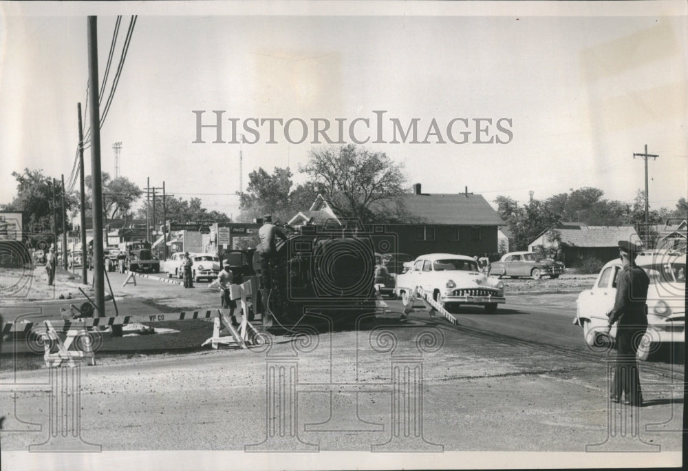 1955 Workman Oil Traffic Jam Intersection - Historic Images