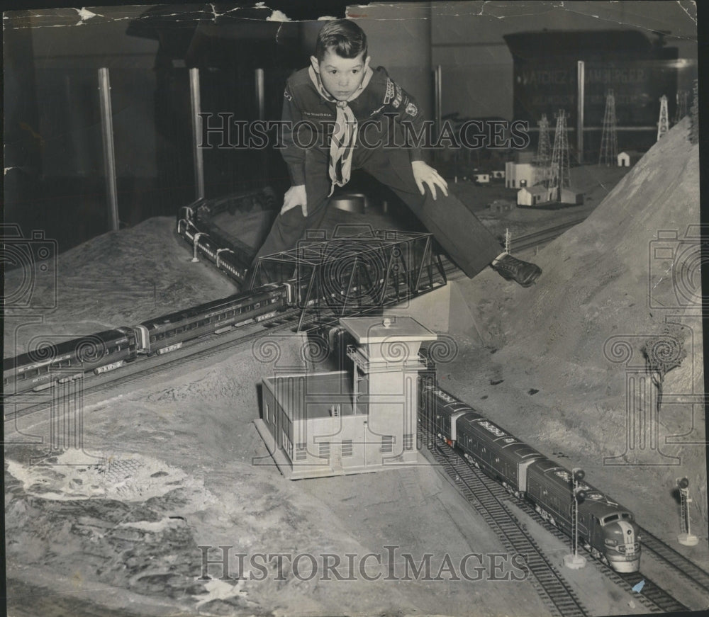 1955 Jimmy Goldinger Railroad layout Scout - Historic Images