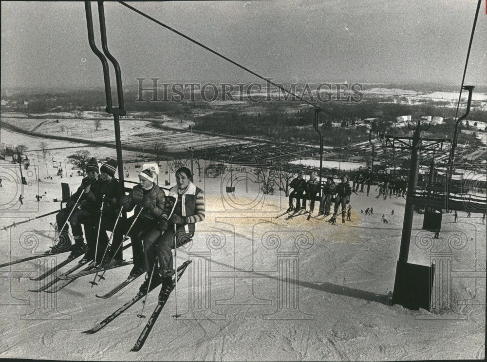 1978 Skiers Wilmot Lifts FOur People - Historic Images