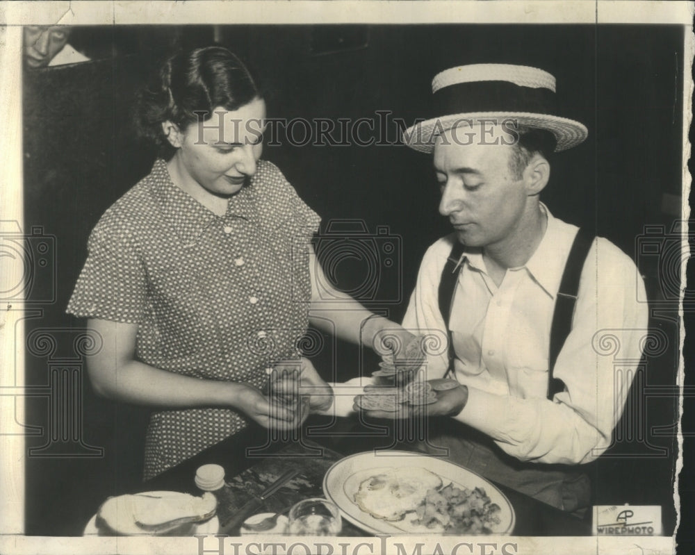 1935 Press Photo  Mary Lapin  Sales Tax Kansas City - Historic Images
