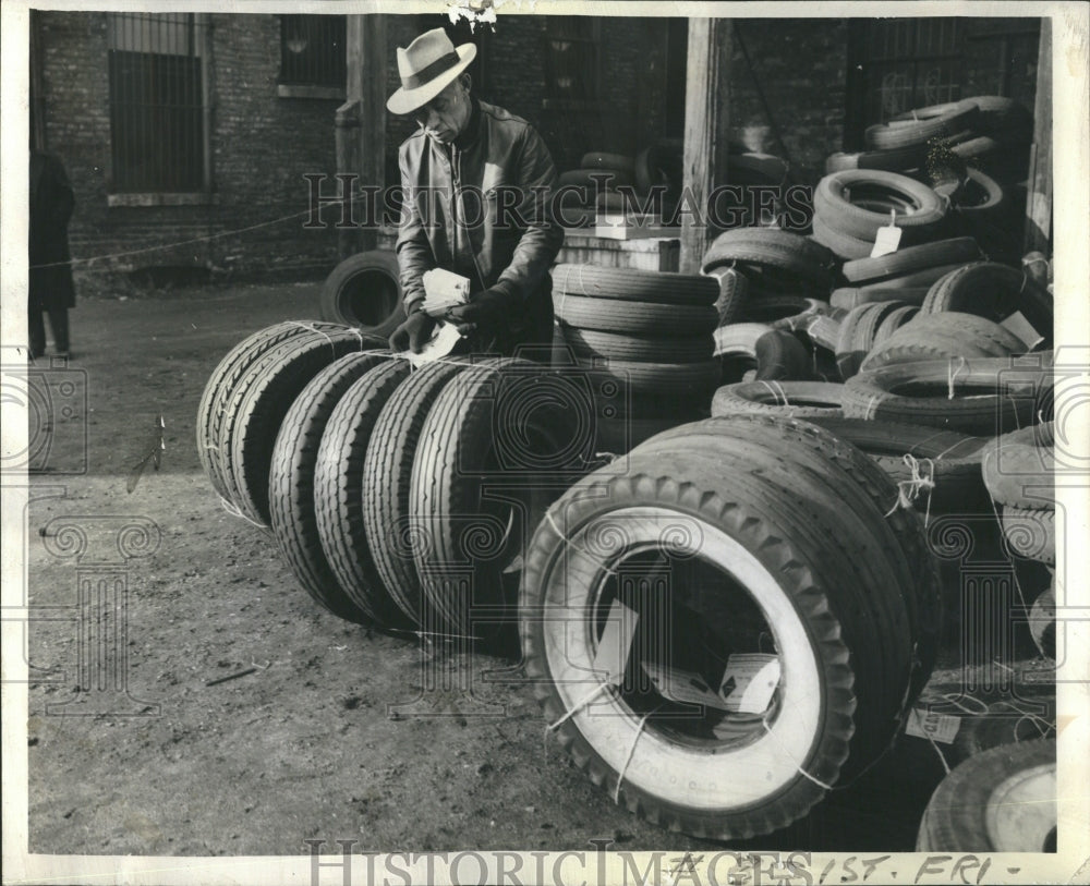 1942 Gas Rationing Tire Turn In - Historic Images
