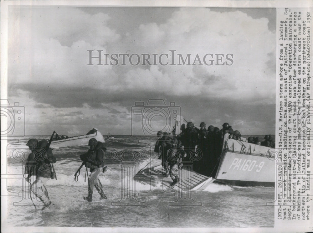 1952 Nato U.S. Marines Jutland Denmark Boat - Historic Images