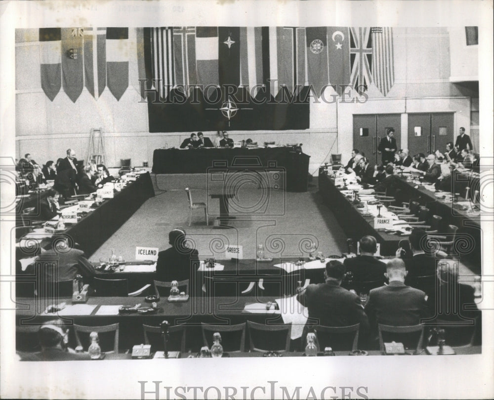 1957 Press Photo NATO Hall Palais De Chaillot Chairs - Historic Images