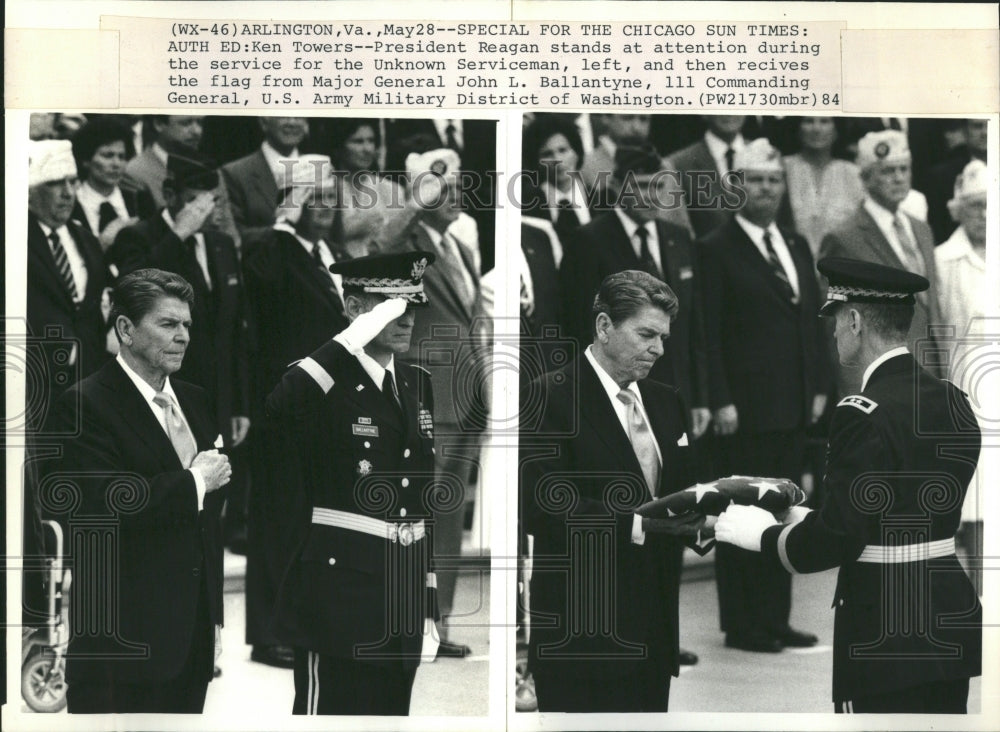 1984 Tomb of the Unknowns Washington Reagan - Historic Images