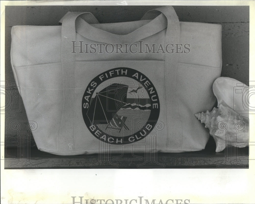 1986 Saks Nancy Stuenkel Canvas Bag - Historic Images