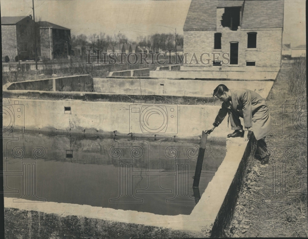 1949 Building Foundations Water Jim Cahill - Historic Images