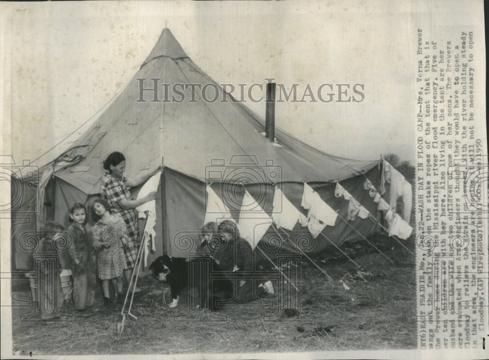 1950 Flood Spillway Tent City Poverty  - Historic Images
