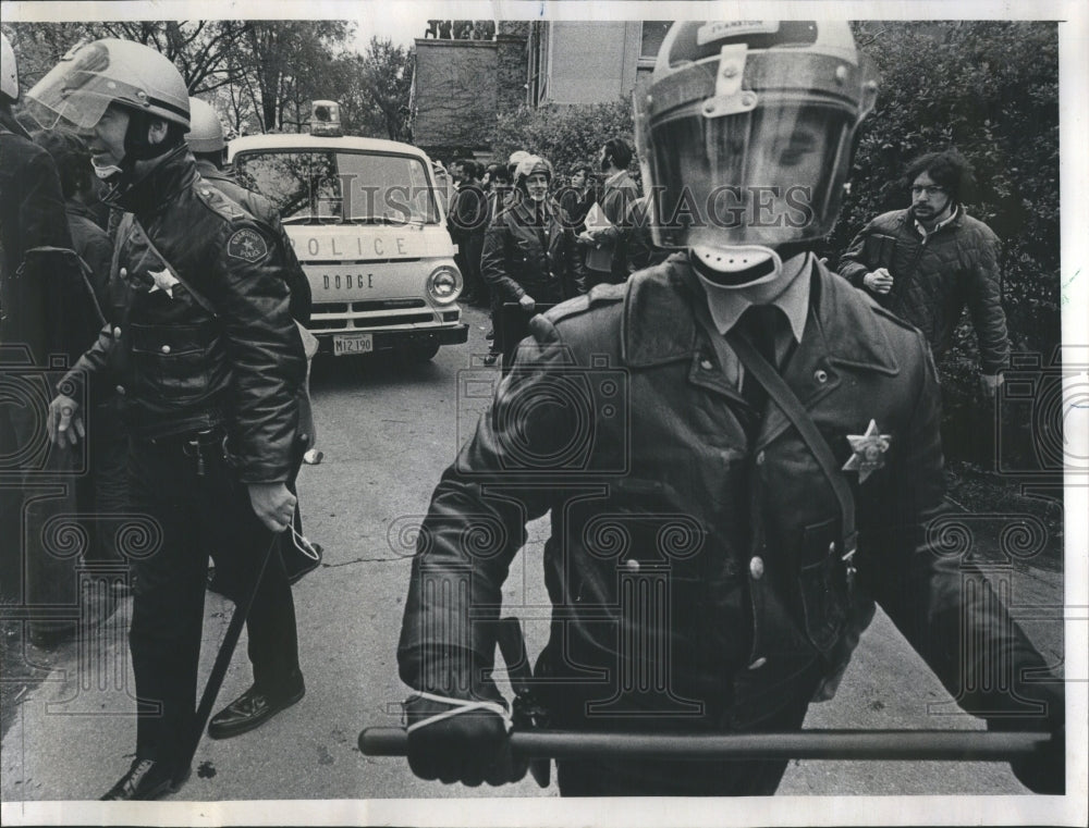 1970 Northwestern Protest Police Patrol Car - Historic Images