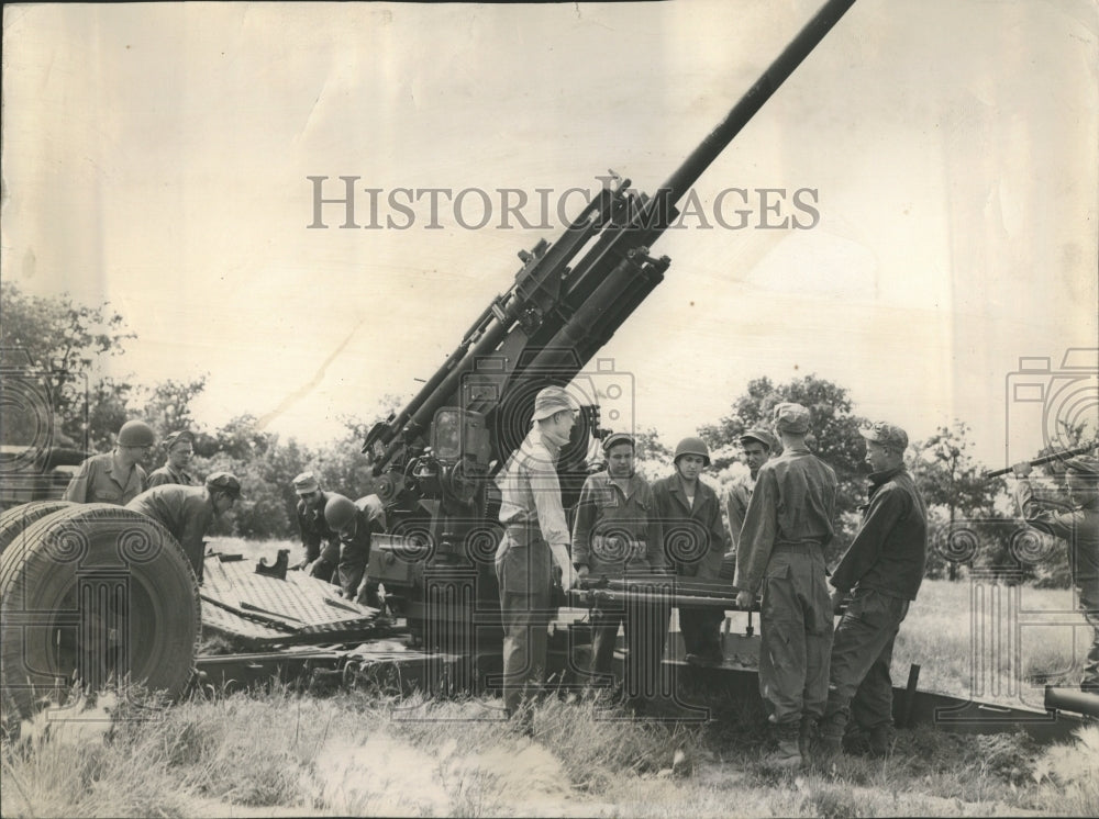 1948 Press Photo Fort Sheridan National Guard Battery A - Historic Images