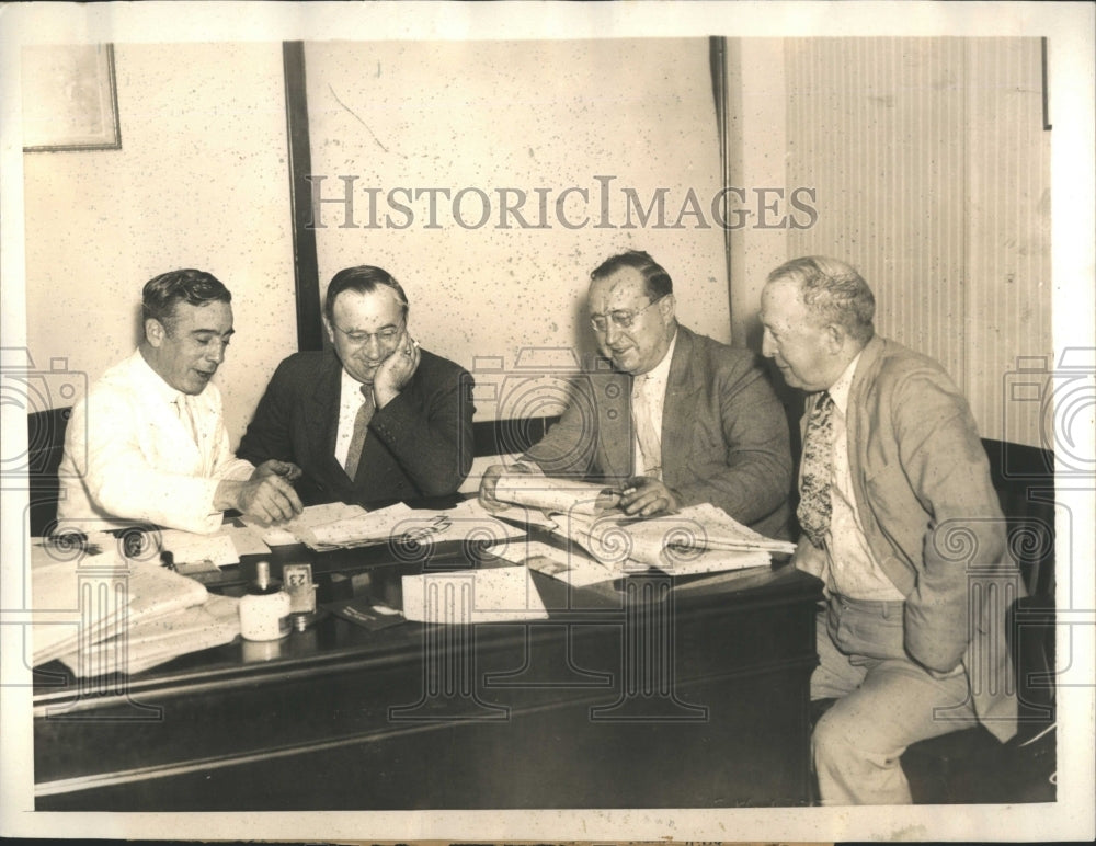 1934 Press Photo J Gorman Emil Rieve F Kelly Binnsex - Historic Images