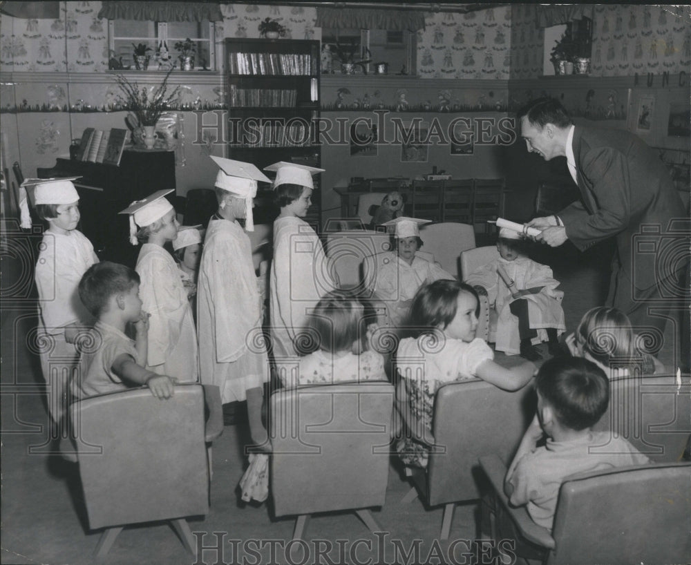 1958 Baby Graduates Nursery School Moose - Historic Images