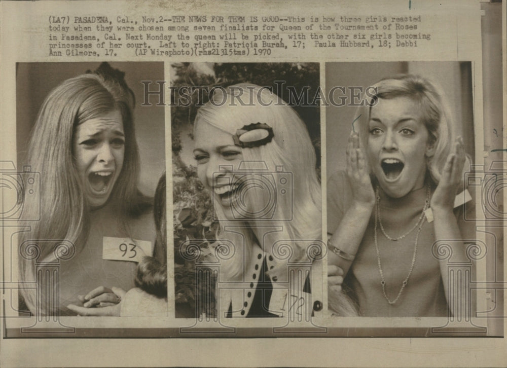 1970 Press Photo Roses Queen Tournament Patricia Burch - Historic Images