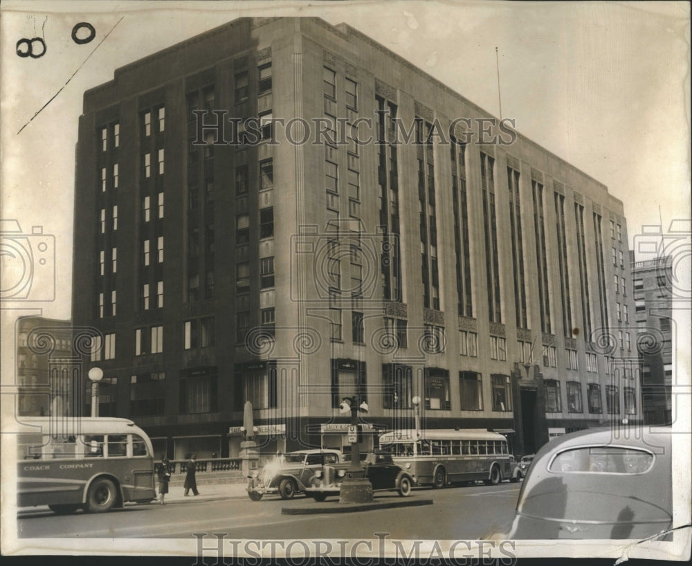 1940 Cars Buses Road Michigan Oguru - Historic Images