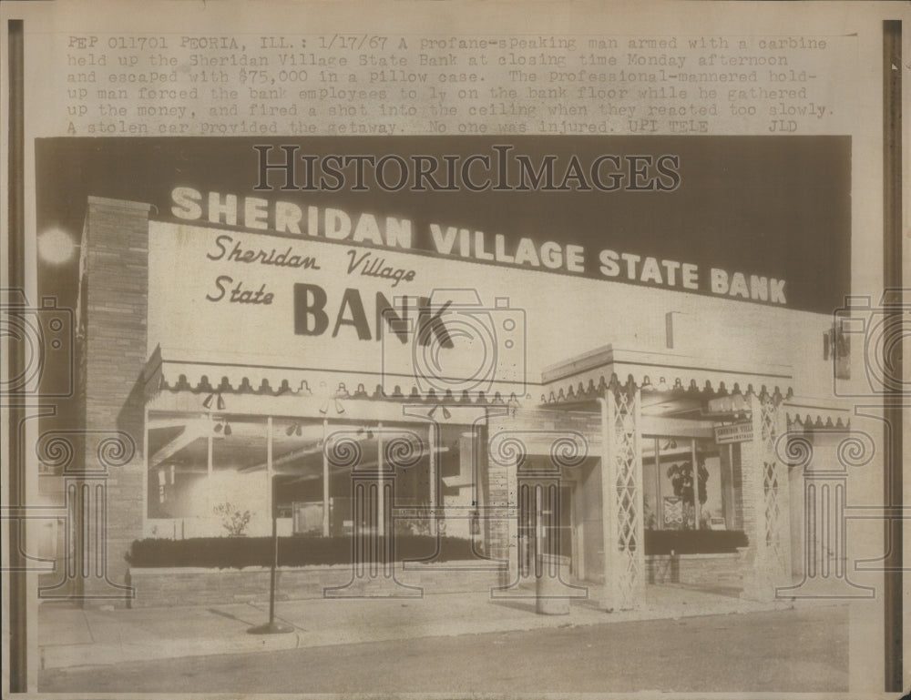1967 Sheridan Village State Bank held up - Historic Images