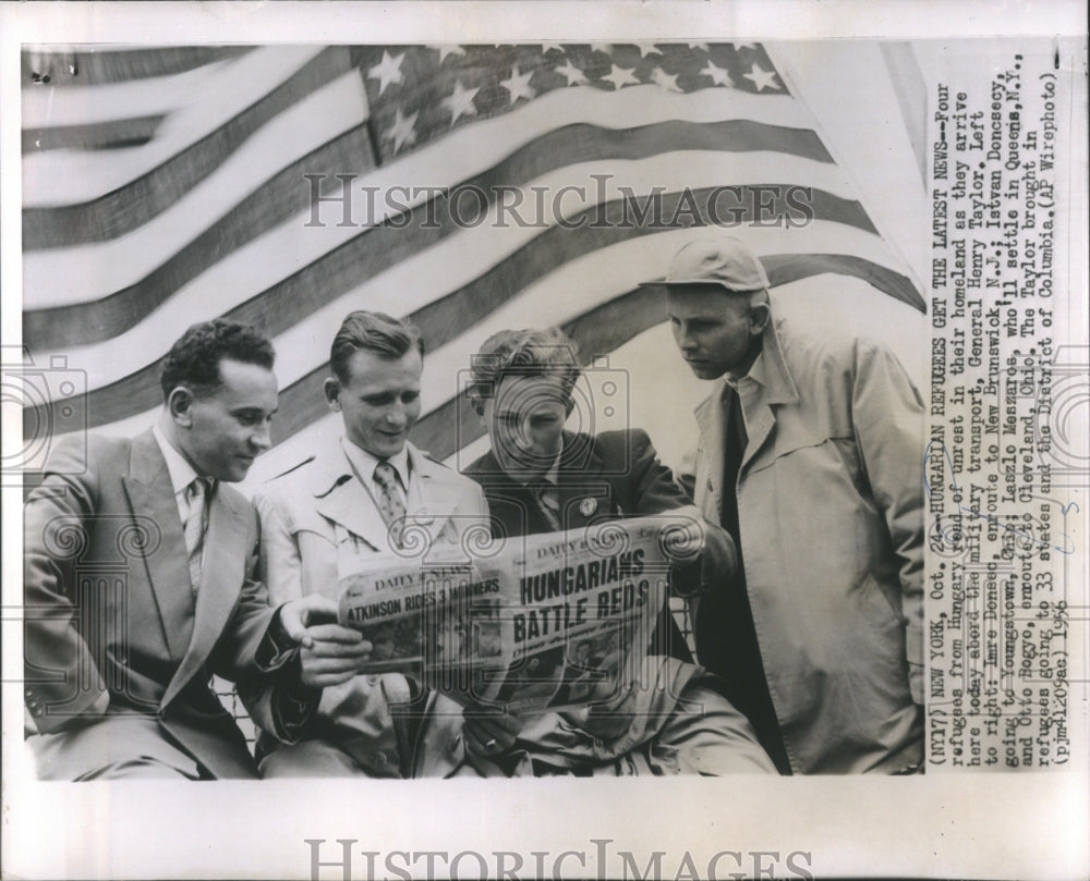1956 Hungarian Refugees New York Newspaper - Historic Images