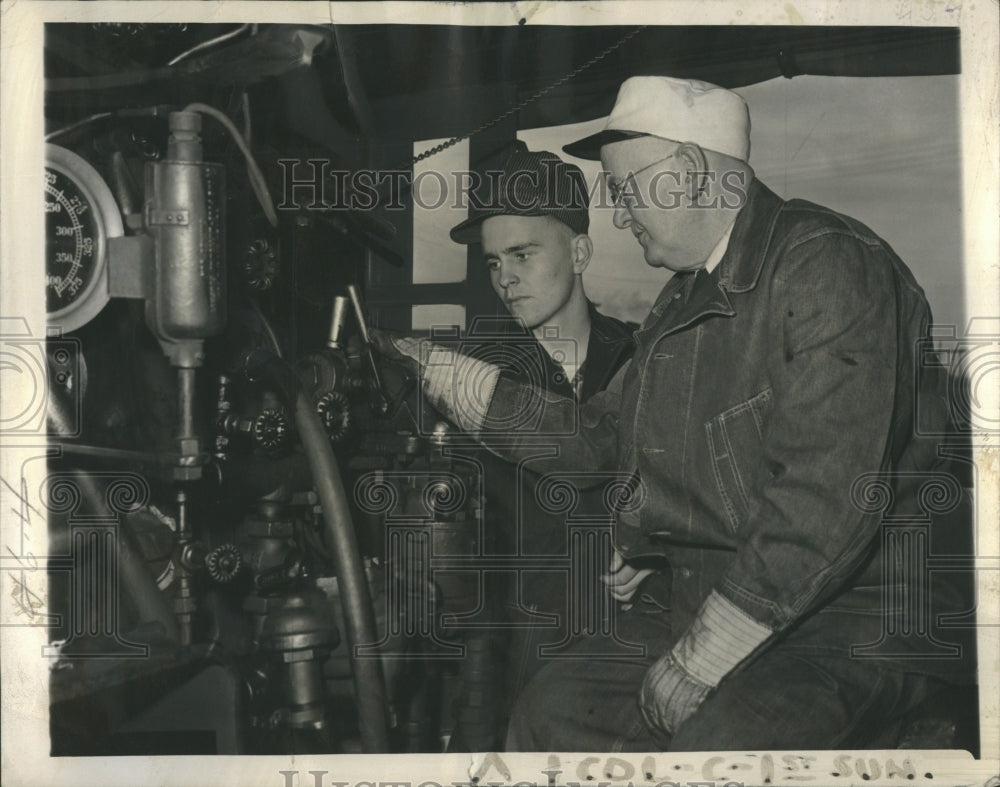 1944 Youthful Charles Wilson Train Engineer - Historic Images