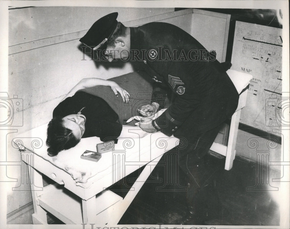 1937 Policemen Trained Red Cross First Aid - Historic Images