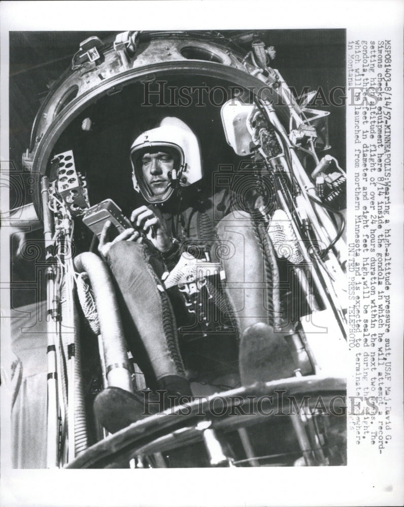 1957 Record Setting Altitude Flight Pilot  - Historic Images