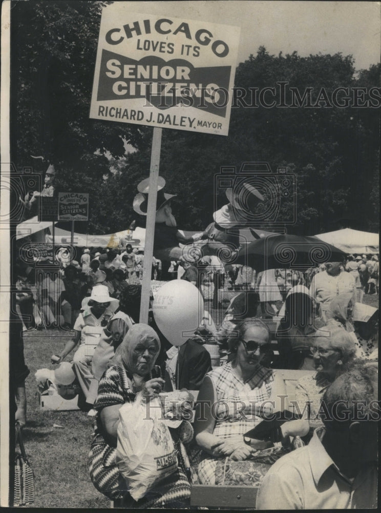 1975 Senior Citizen&#39;s picnic. - Historic Images