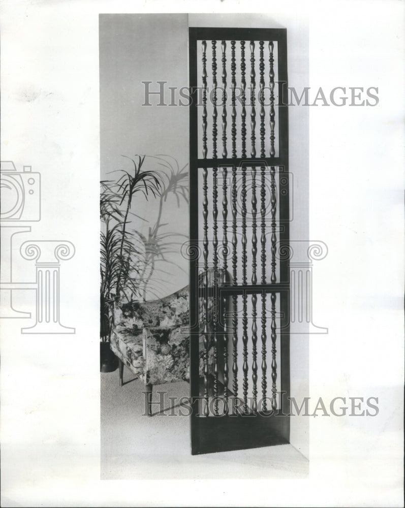 1964 room divider glass beads.  - Historic Images