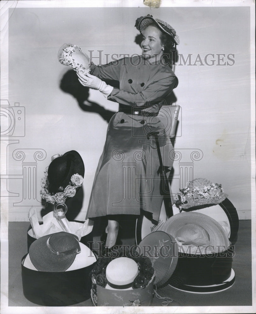 1953 Mrs. Russell Strickland Fashions Hats - Historic Images