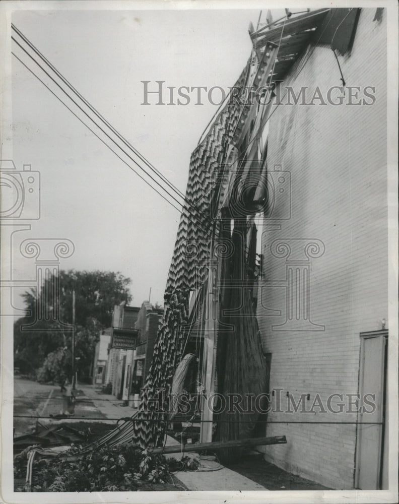 1937 Press Photo Monroe Theater Michigan Storms - Historic Images
