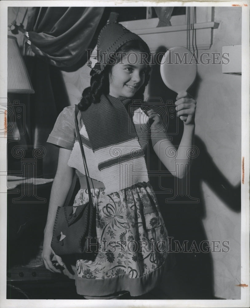 1947 Nancy Jean Knitting - Historic Images