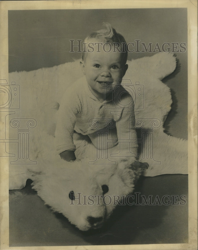 1959 Polar Bear Rug   Nursery Playroom - Historic Images