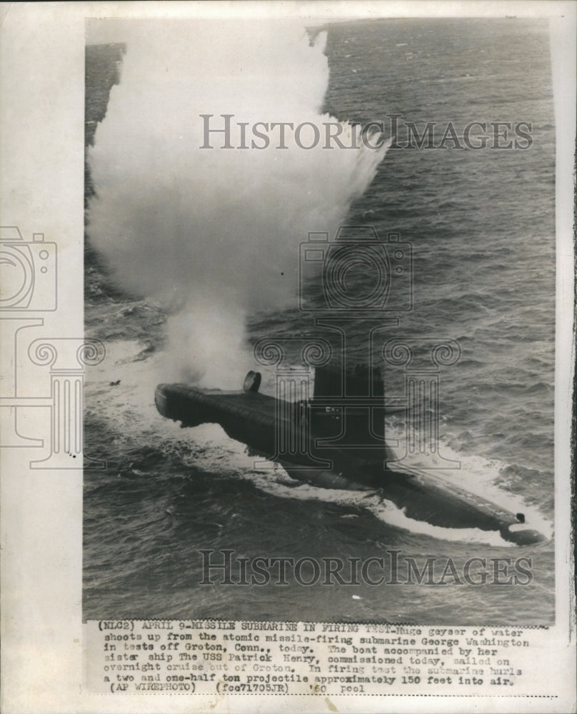 1960 Missile Submarine George Washington US - Historic Images