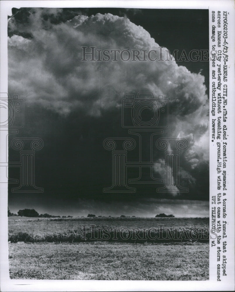 1968 Cloud Formation Spawned Tornado - Historic Images