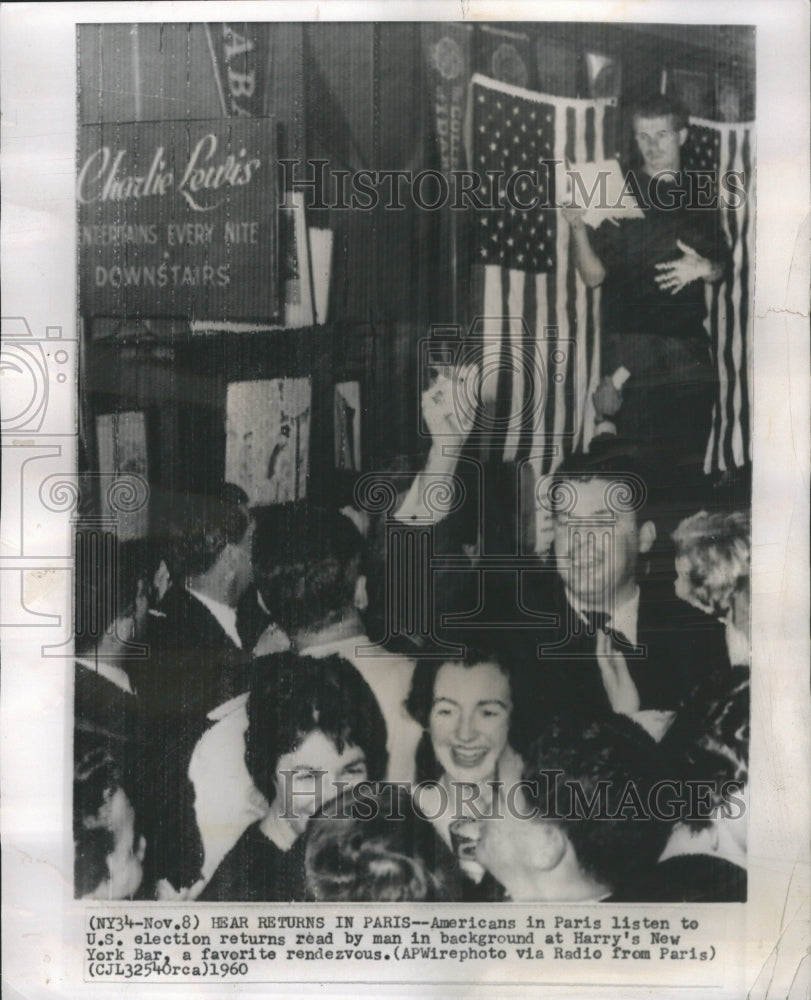 1960 Americans Paris US Election Results - Historic Images