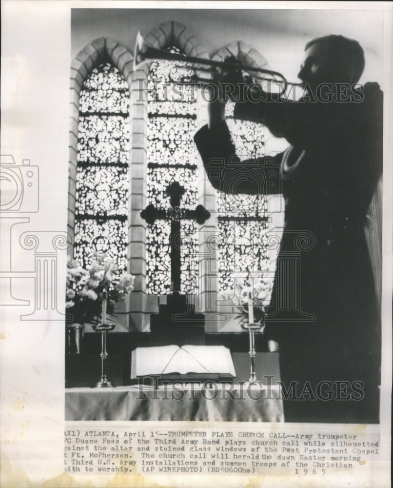 1965 Press Photo Army Band plays Church call. - Historic Images