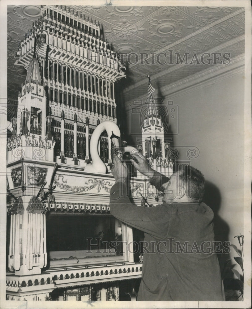 1950 Press Photo Bird Opera House Construction Reimann - Historic Images