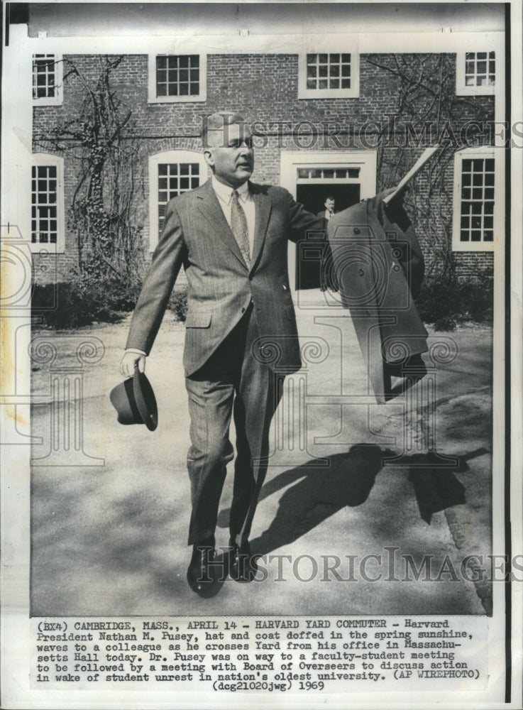 1969 Harvard President Nathan Pusey Campus - Historic Images