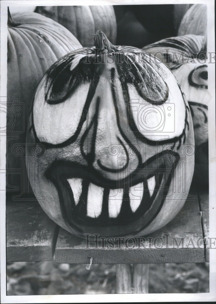 1972 Painted Halloween Pumpkins - Historic Images