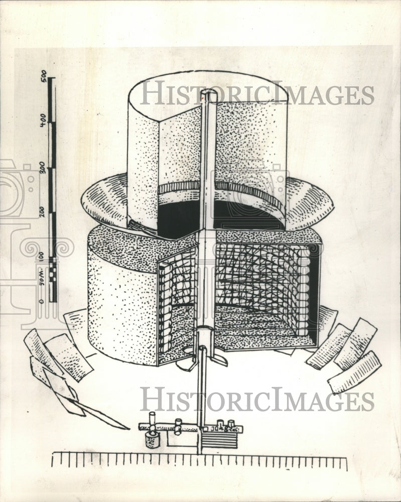 1986 Space Station Sketch Rockets Satellite - Historic Images