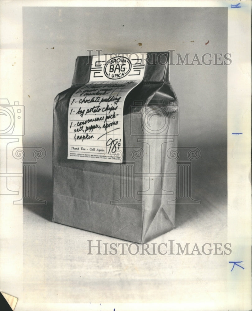 1974 Army Mess Kit Brown Bag Lunch Product - Historic Images