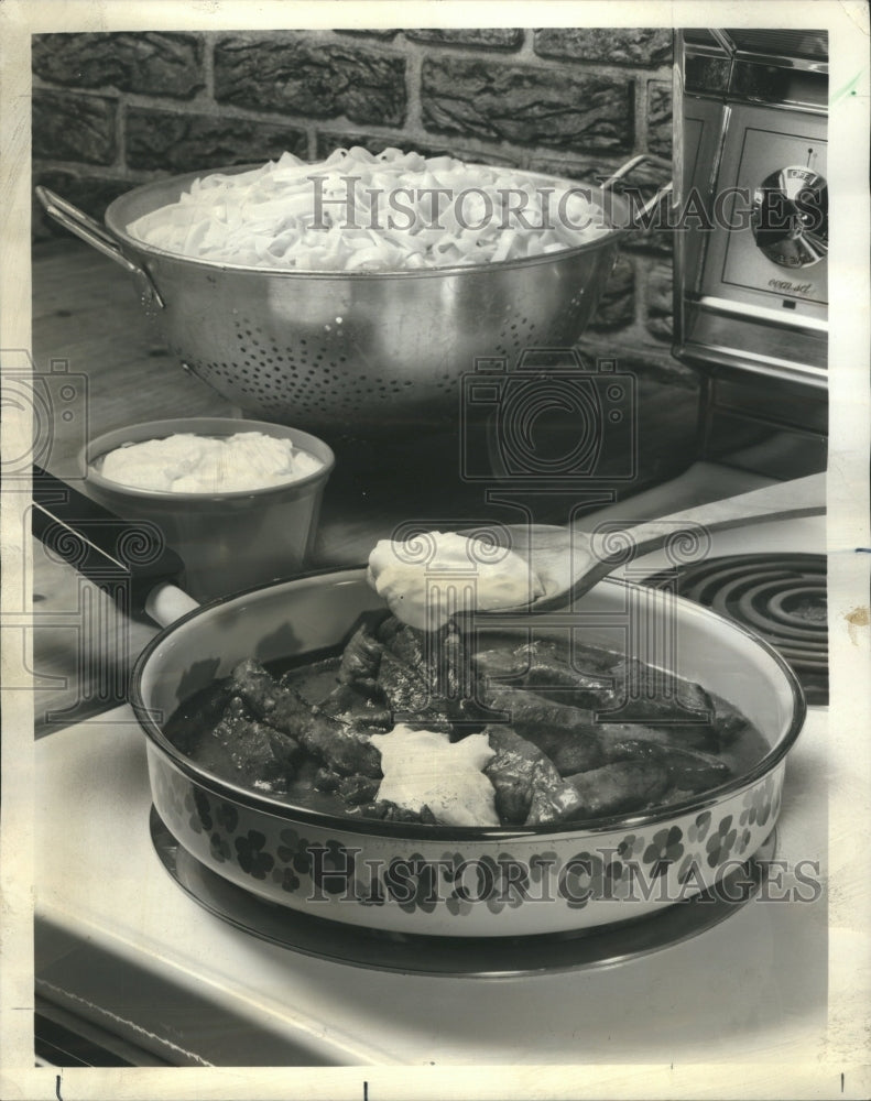 1974 Food Stroganoff with Egg Noodles  - Historic Images