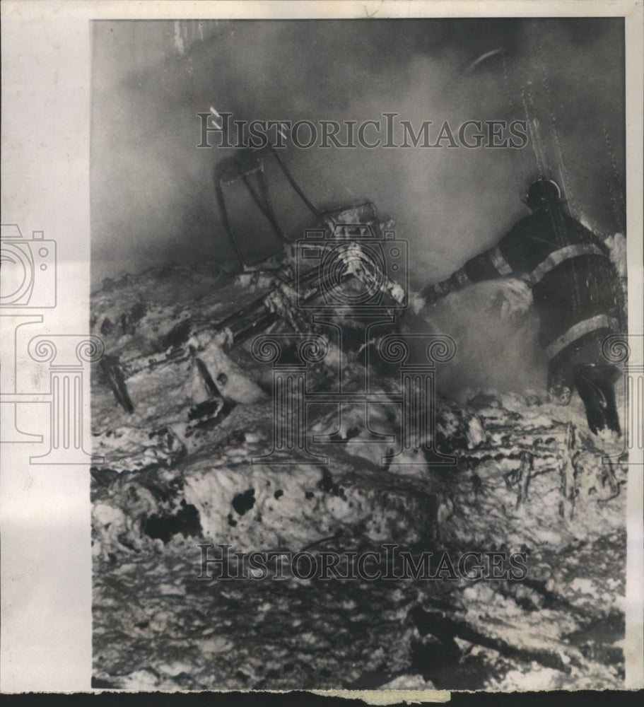 1962 Pireman Wreckage Fireman Plane Person - Historic Images